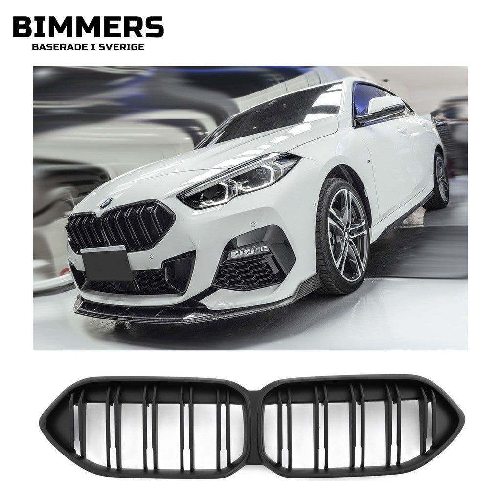 Njurgrill dubbla ribbor BMW 2-serie Gran Coupé F44 från 2020, matt svart, bild 1