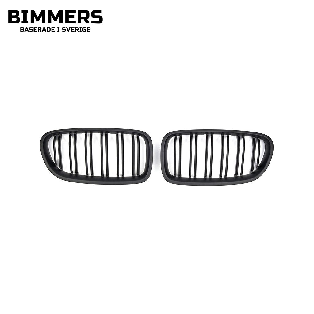 Njurgrill dubbla ribbor BMW 5-serie F10 F11 från 2010, matt svart, bild 1