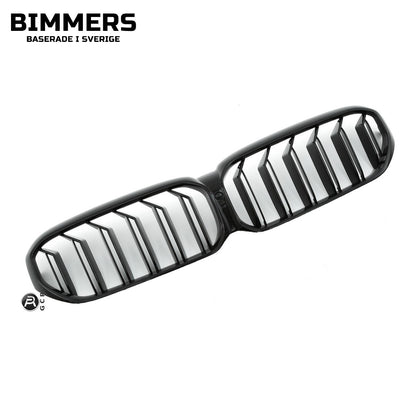Njurgrill dubbla ribbor BMW 5-serie G30 G31 LCI från 2020, blank svart, bild 3