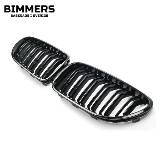 Njurgrill dubbla ribbor BMW 6-serie F06 F12 F13 2011-2018, blank svart, bild 1
