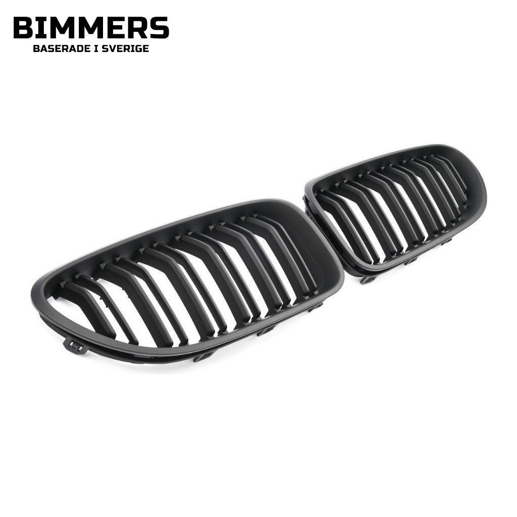 Njurgrill dubbla ribbor BMW 6-serie F06 F12 F13 2011-2018, matt svart, bild 1