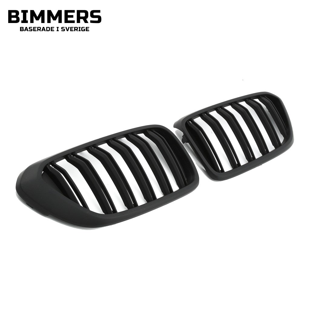 Njurgrill dubbla ribbor BMW 6-serie GT G32 Pre LCI 2017-2020, matt svart, bild 2