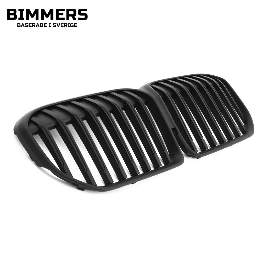 Njurgrill dubbla ribbor BMW 7-serie G11 G12 LCI från 2019, matt svart, bild 1