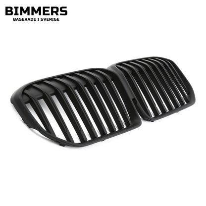 Njurgrill dubbla ribbor BMW 7-serie G11 G12 LCI från 2019, matt svart, bild 1