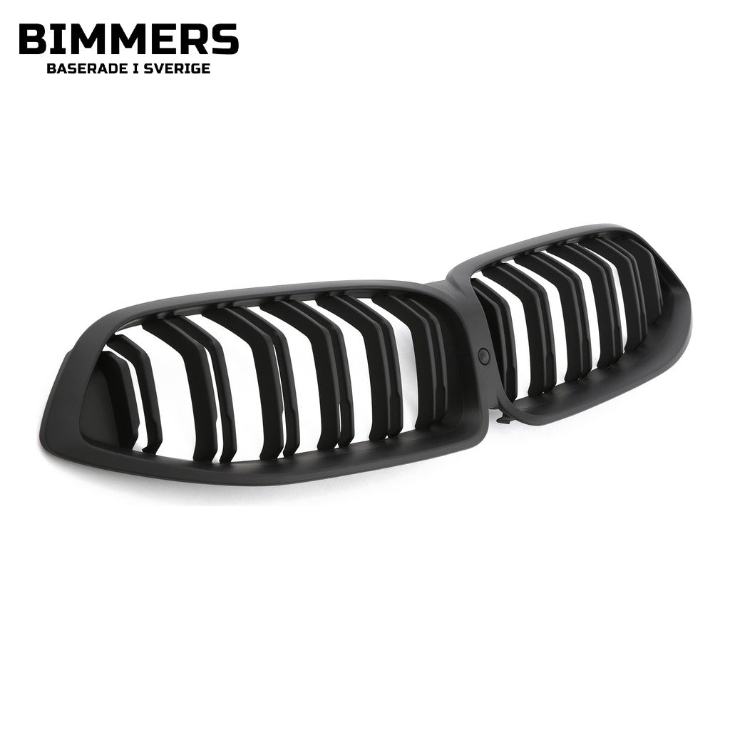 Njurgrill dubbla ribbor BMW 8-serie G14 G15 G16 Pre LCI 2018-2022, matt svart, bild 1