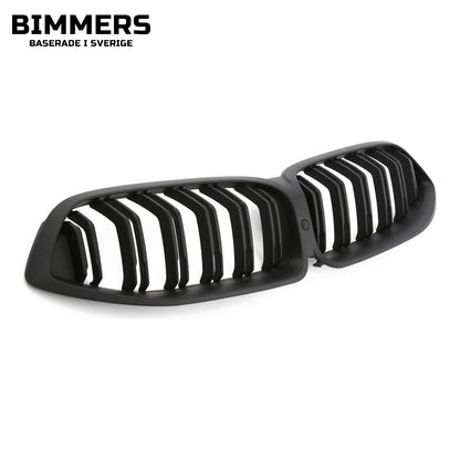 Njurgrill dubbla ribbor BMW 8-serie G14 G15 G16 Pre LCI 2018-2022, matt svart, bild 1