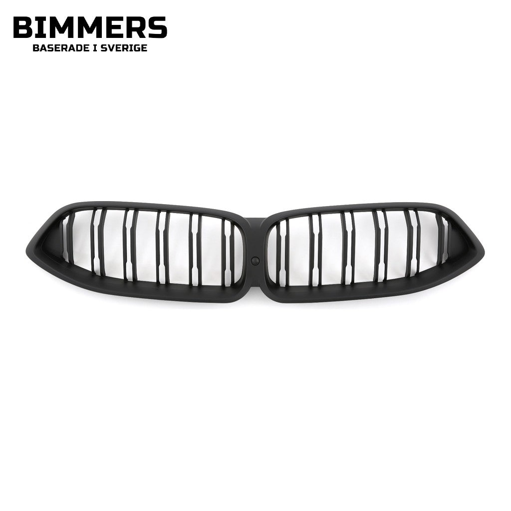 Njurgrill dubbla ribbor BMW 8-serie G14 G15 G16 Pre LCI 2018-2022, matt svart, bild 2