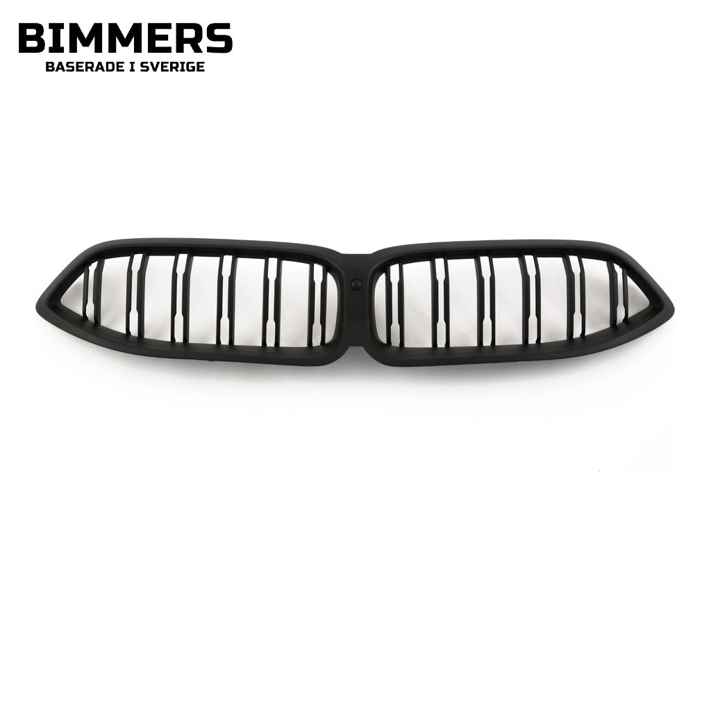 Njurgrill dubbla ribbor BMW 8-serie G14 G15 G16 LCI från 2022, matt svart, bild 1