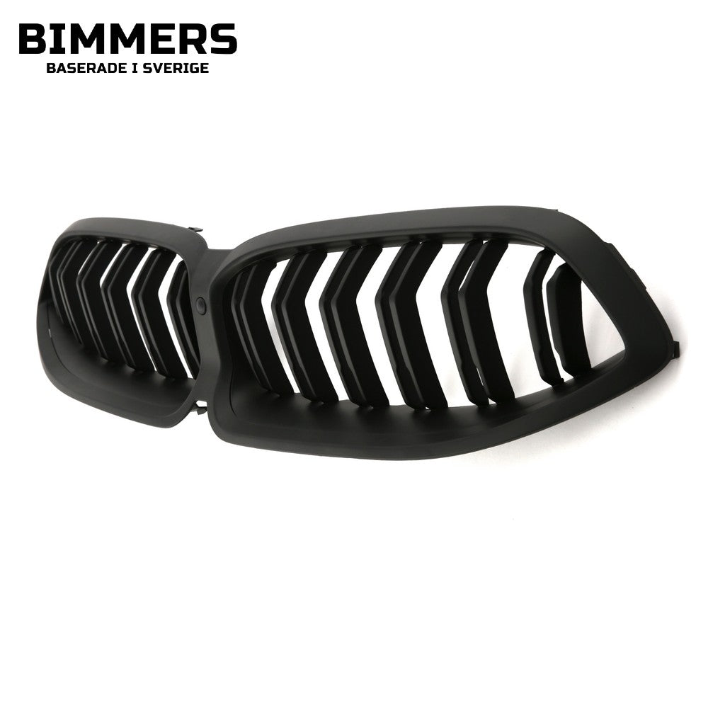 Njurgrill dubbla ribbor BMW 8-serie G14 G15 G16 LCI från 2022, matt svart, bild 2