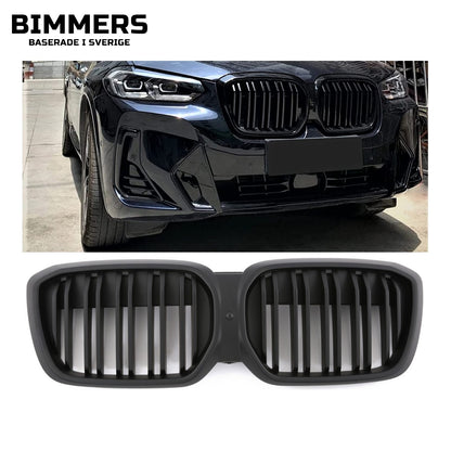 Njurgrill dubbla ribbor BMW iX3 G08 LCI från 2021, matt svart, bild 1
