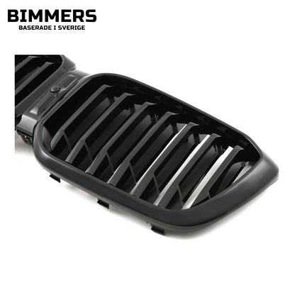 Njurgrill dubbla ribbor BMW X3 X4 G01 G02 LCI från 2021, blank svart, bild 3