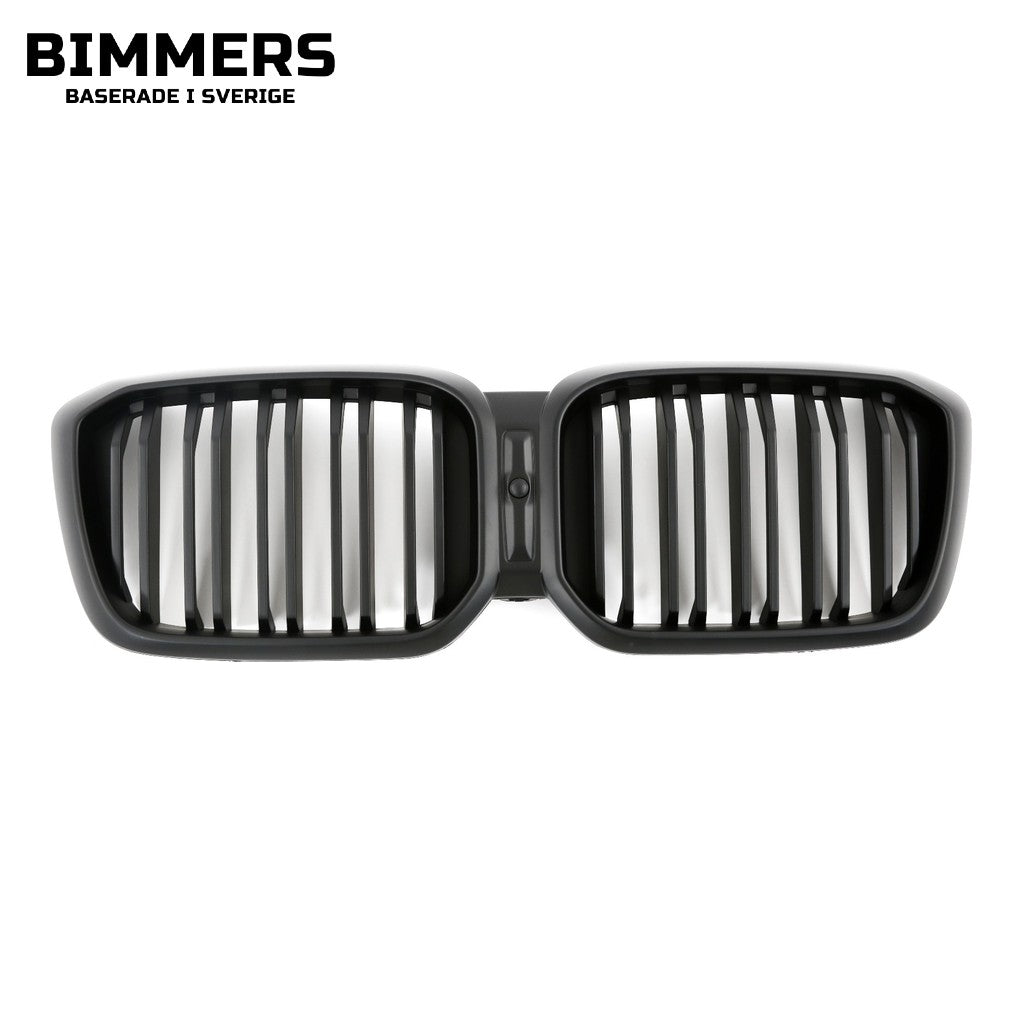 Njurgrill dubbla ribbor BMW X3 X4 G01 G02 LCI från 2021, matt svart, bild 2
