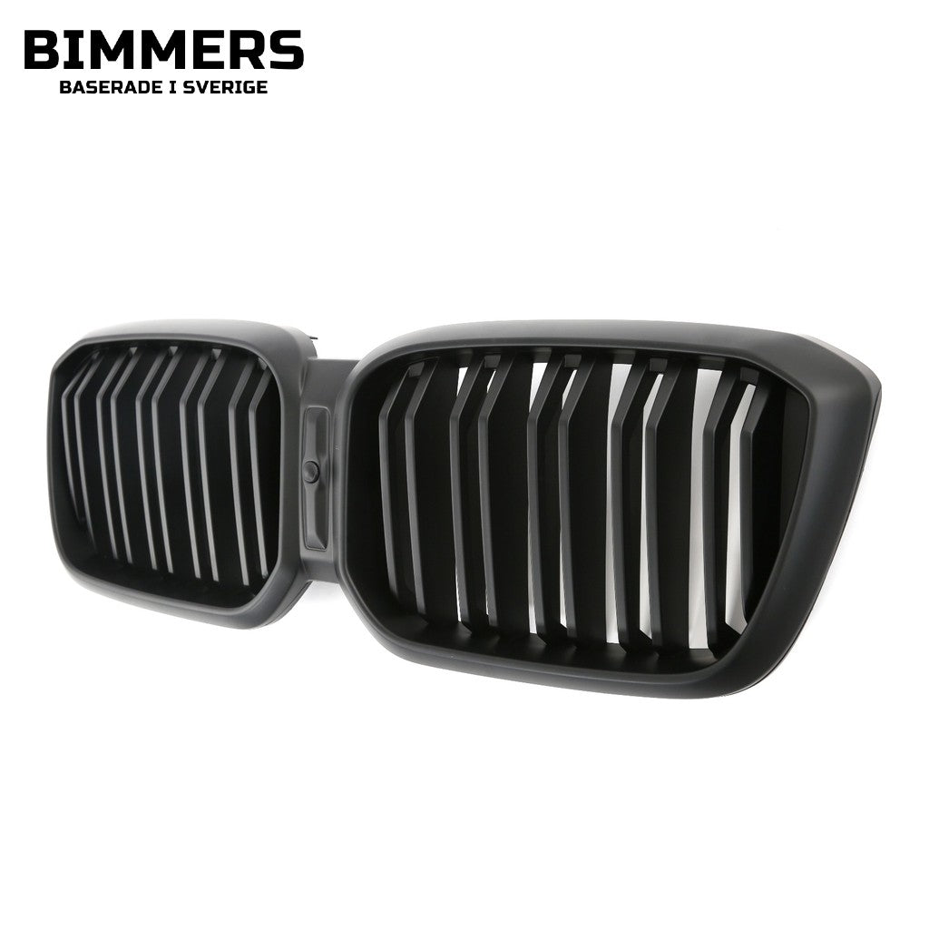 Njurgrill dubbla ribbor BMW X3 X4 G01 G02 LCI från 2021, matt svart, bild 3