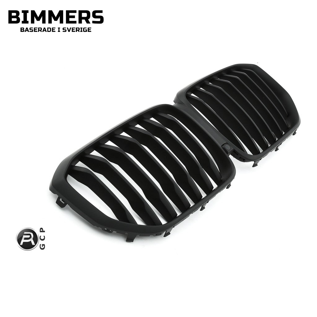 Njurgrill dubbla ribbor BMW X5 G05 Pre LCI 2018-2023, matt svart, bild 2