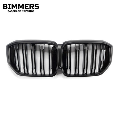 Njurgrill dubbla ribbor BMW X5 G05 LCI från 2023, blank och matt svart, bild 1