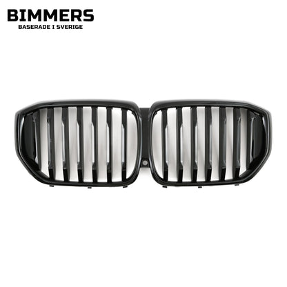 Njurgrill dubbla ribbor BMW X5 G05 LCI från 2023, blank svart, bild 3