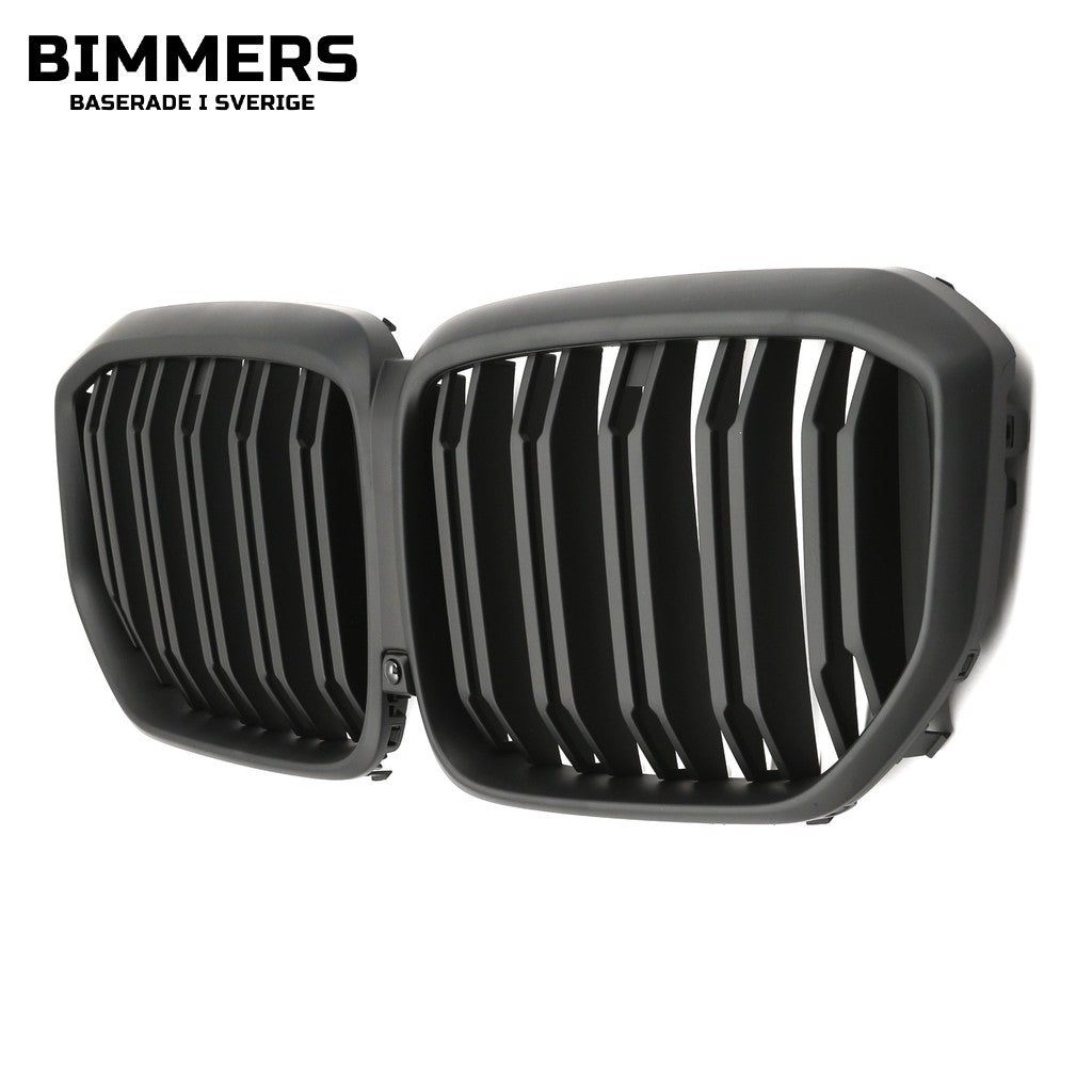 Njurgrill dubbla ribbor BMW X5 G05 LCI från 2023, matt svart, bild 2