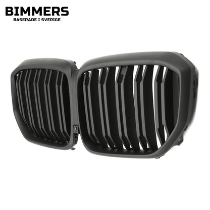 Njurgrill dubbla ribbor BMW X5 G05 LCI från 2023, matt svart, bild 2