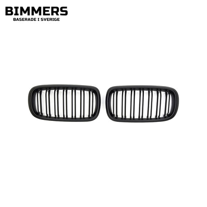 Njurgrill dubbla ribbor BMW X5 X6 F15 F16 från 2014, matt svart, bild 2