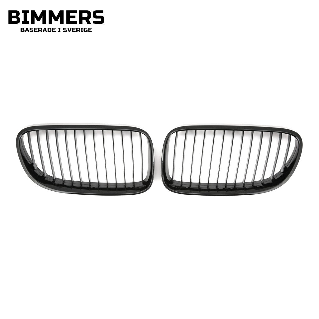 Njurgrill enkla ribbor BMW 3-serie E92 E93 LCI 2010-2013, blank svart, bild 1