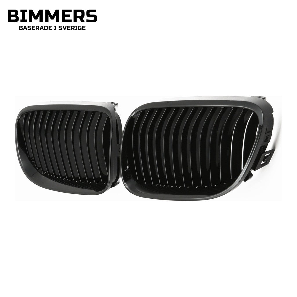 Njurgrill enkla ribbor BMW 3-serie E92 E93 LCI 2010-2013, blank svart, bild 2