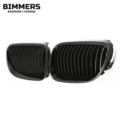 Njurgrill enkla ribbor BMW 3-serie E92 E93 LCI 2010-2013, blank svart, bild 2