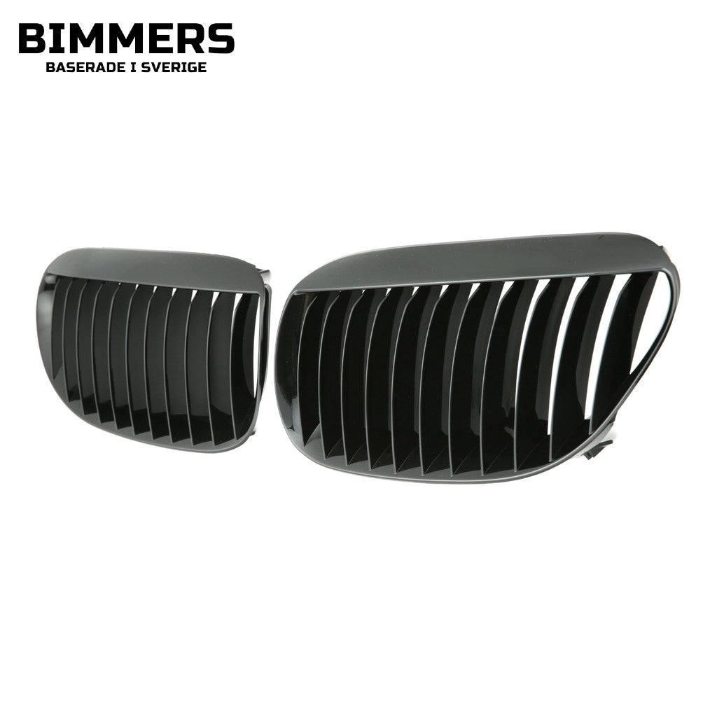 Njurgrill enkla ribbor BMW 6-serie E63 E64, blank svart, bild 2