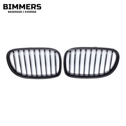 Njurgrill enkla ribbor BMW 7-serie F01 F02 2008-2015, blank svart, bild 1