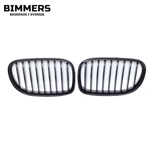Njurgrill enkla ribbor BMW 7-serie F01 F02 2008-2015, blank svart, bild 1
