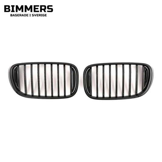 Njurgrill enkla ribbor BMW 7-serie G11 G12 Pre LCI 2015-2019, blank svart, bild 1