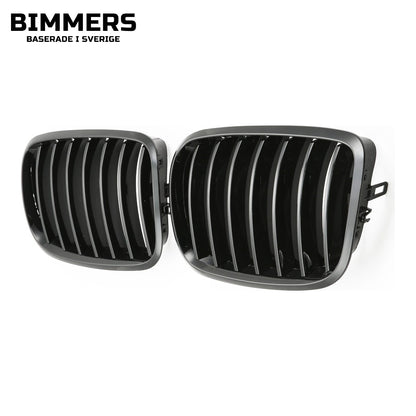 Njurgrill enkla ribbor BMW X5 X6 E70 E71 2007-2014, blank svart, bild 2