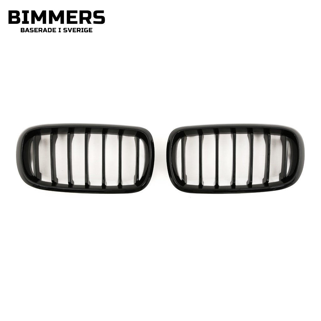 Njurgrill enkla ribbor BMW X5 X6 F15 F16 2013-2018, blank svart, bild 2