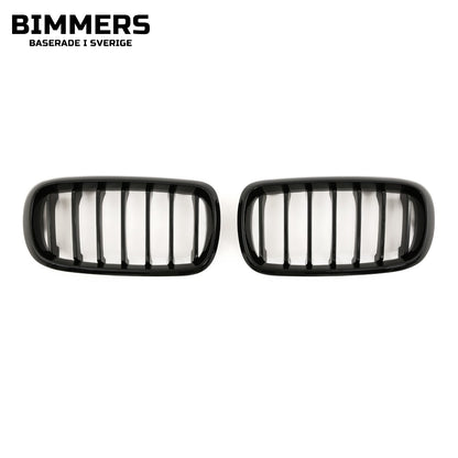 Njurgrill enkla ribbor BMW X5 X6 F15 F16 2013-2018, blank svart, bild 2