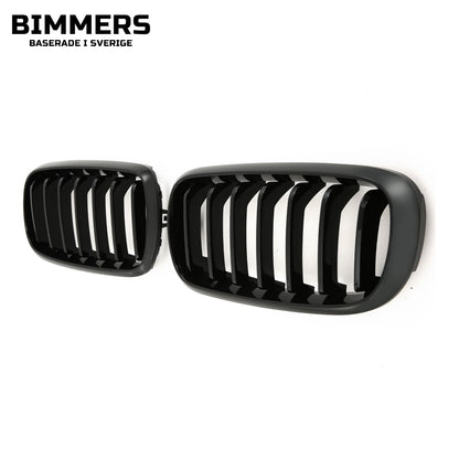 Njurgrill enkla ribbor BMW X5 X6 F15 F16 2013-2018, blank svart, bild 3