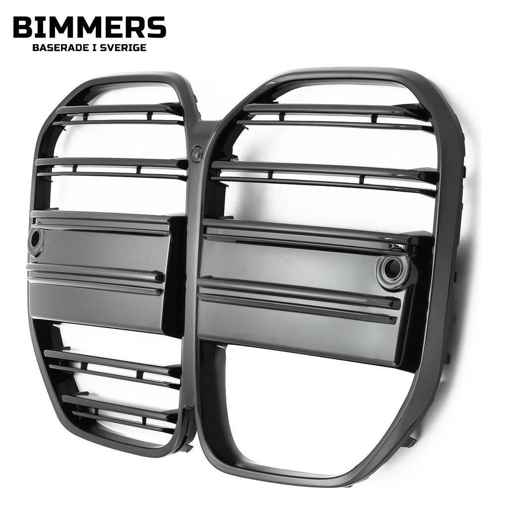 Njurgrill horisontella ribbor BMW 4-serie G22 G23 2020, blank svart, bild 3