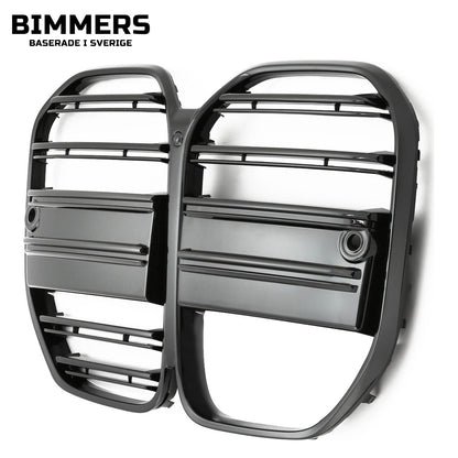 Njurgrill horisontella ribbor BMW 4-serie G22 G23 2020, blank svart, bild 3