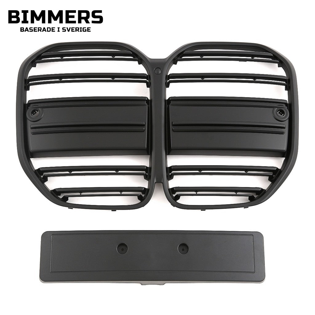 Njurgrill horisontella ribbor BMW 4-serie G22 G23 2020, matt svart, bild 2