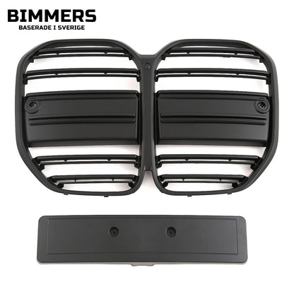 Njurgrill horisontella ribbor BMW 4-serie G22 G23 2020, matt svart, bild 2