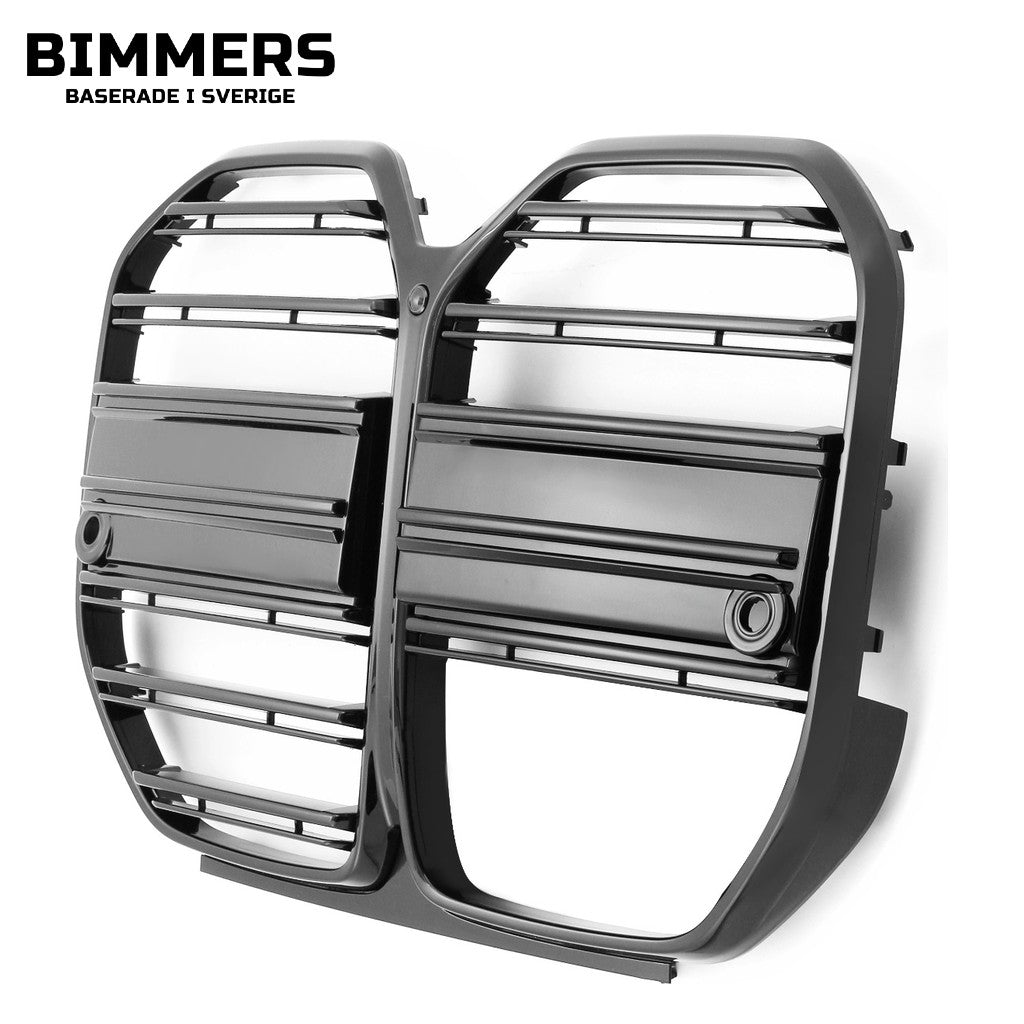Njurgrill horisontella ribbor BMW 4-serie Gran Coupé G26 från 2021, blank svart, bild 3