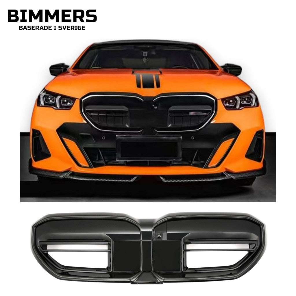 Njurgrill öppen design BMW 5-serie G60 G61 från 2023, med led-modul, bild 1