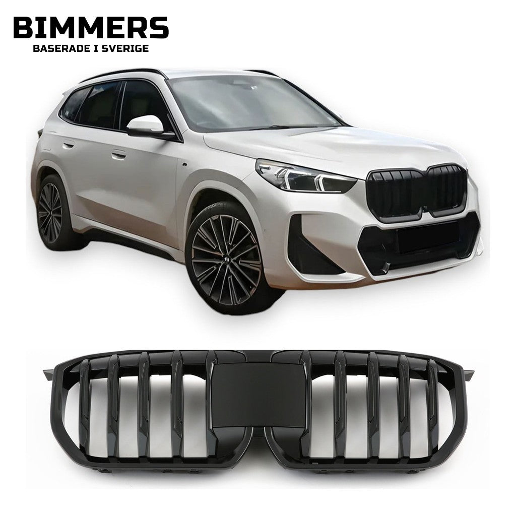 Njurgrill Performance-design BMW X1 U11 från 2022, blank svart, bild 1