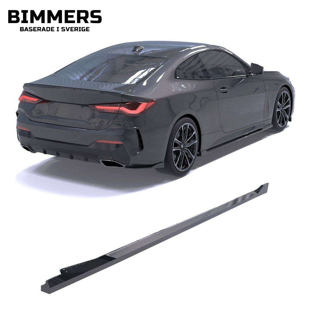 Sidokjolar Apex BMW 4-serie G22 G23 2020-2024 M Sport, blank svart, bild 1