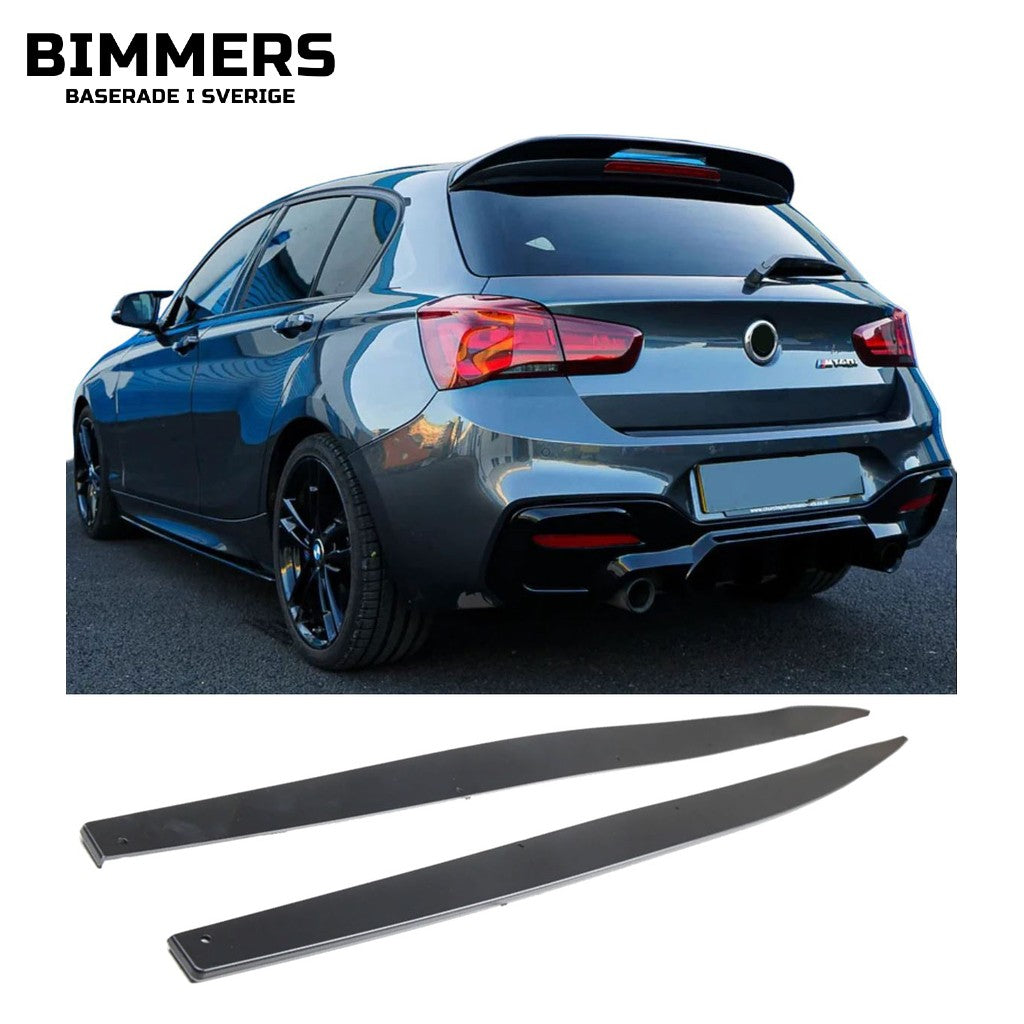 Sidokjolar BMW 1-serie F20 F21 LCI 2015-2019 M Sport, blank svart, bild 1