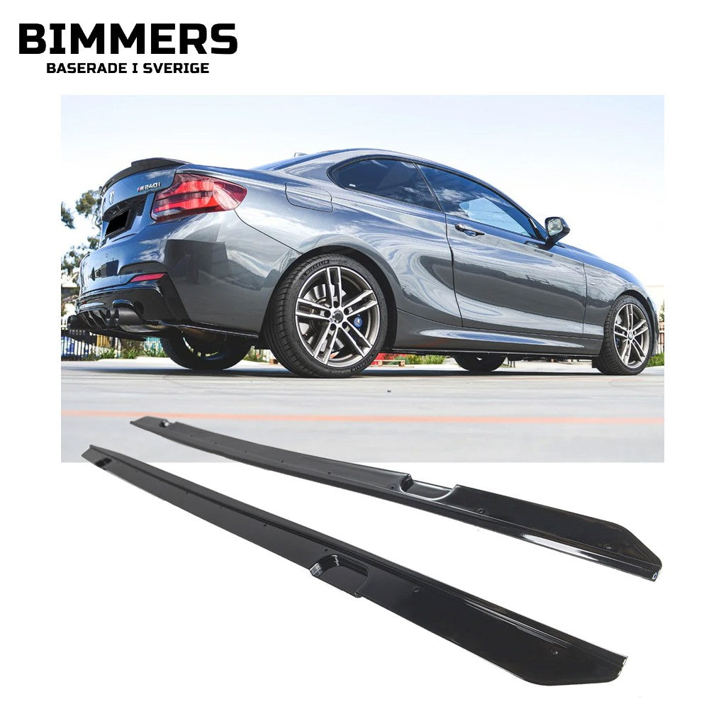 Sidokjolar BMW 2-serie F22 F23 2014-2020 M Sport, blank svart, bild 1