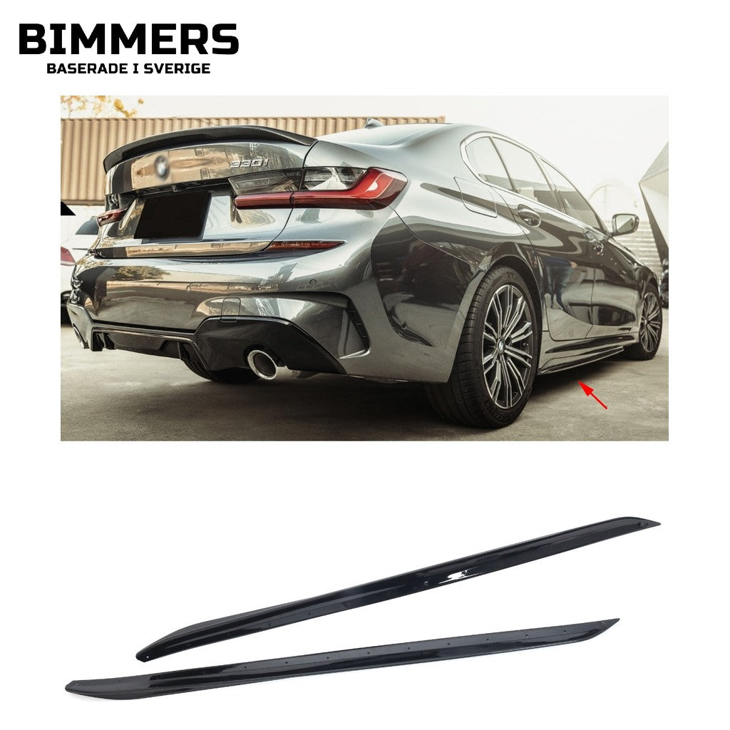 Sidokjolar BMW 3-serie G20 G21 Pre LCI till 2022 M Sport, blank svart, bild 1