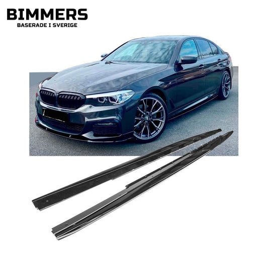 Sidokjolar BMW 5-serie G30 G31 2017-2024 M Sport, blank svart, bild 1