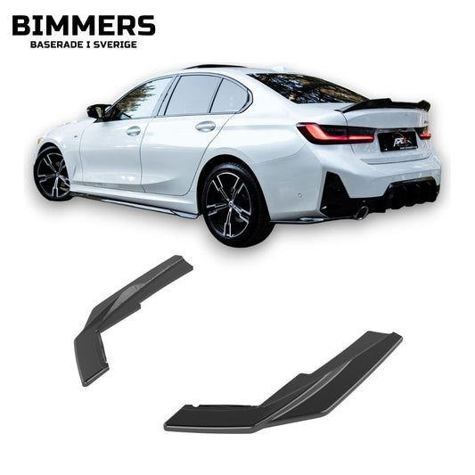 Sidosplitters till diffusor Apex BMW 3-serie G20 G21 LCI från 2022 M Sport, blank svart, bild 1