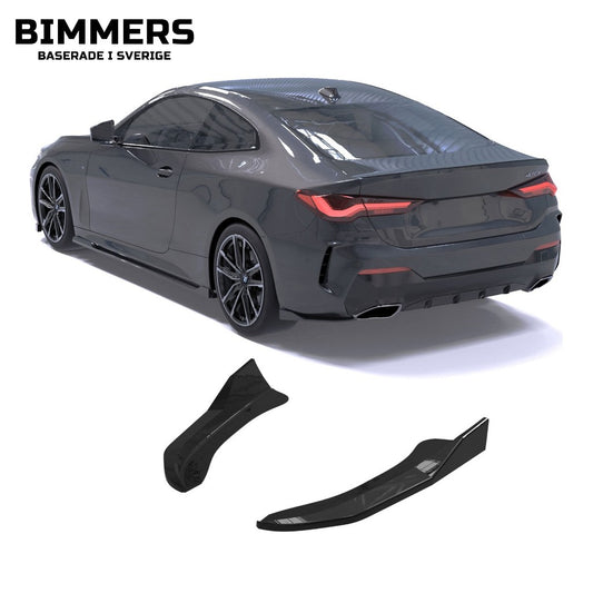 Sidosplitters till diffusor Apex BMW 4-serie G22 G23 2020-2024 M Sport, blank svart, bild 1