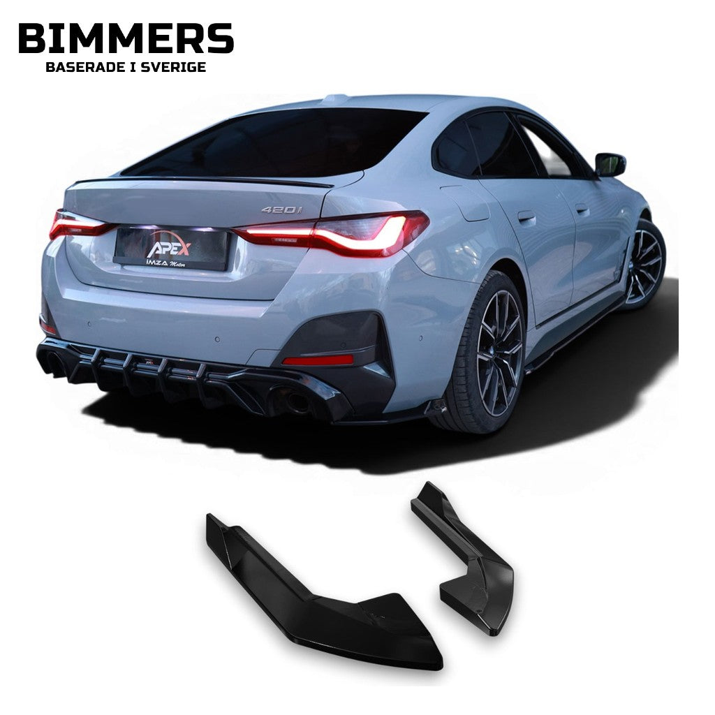 Sidosplitters till diffusor Apex BMW 4-serie Gran Coupé G26 från 2021, blank svart, bild 1