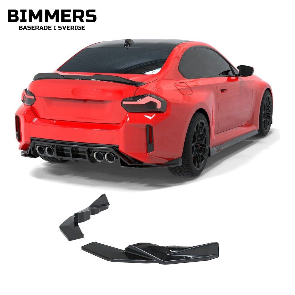 Sidosplitters till diffusor Apex BMW M2 G87 från 2023, blank svart, bild 1